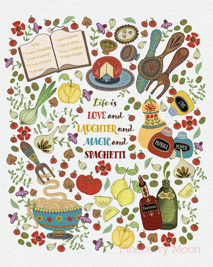 Life and Spaghetti, Art Print