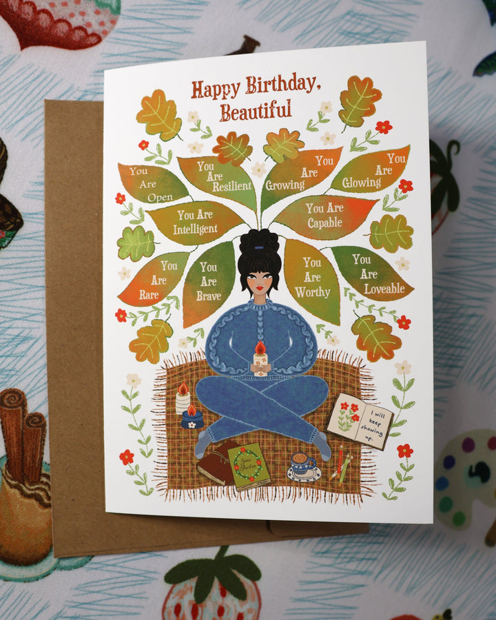 Cozy Girl, Greeting Card