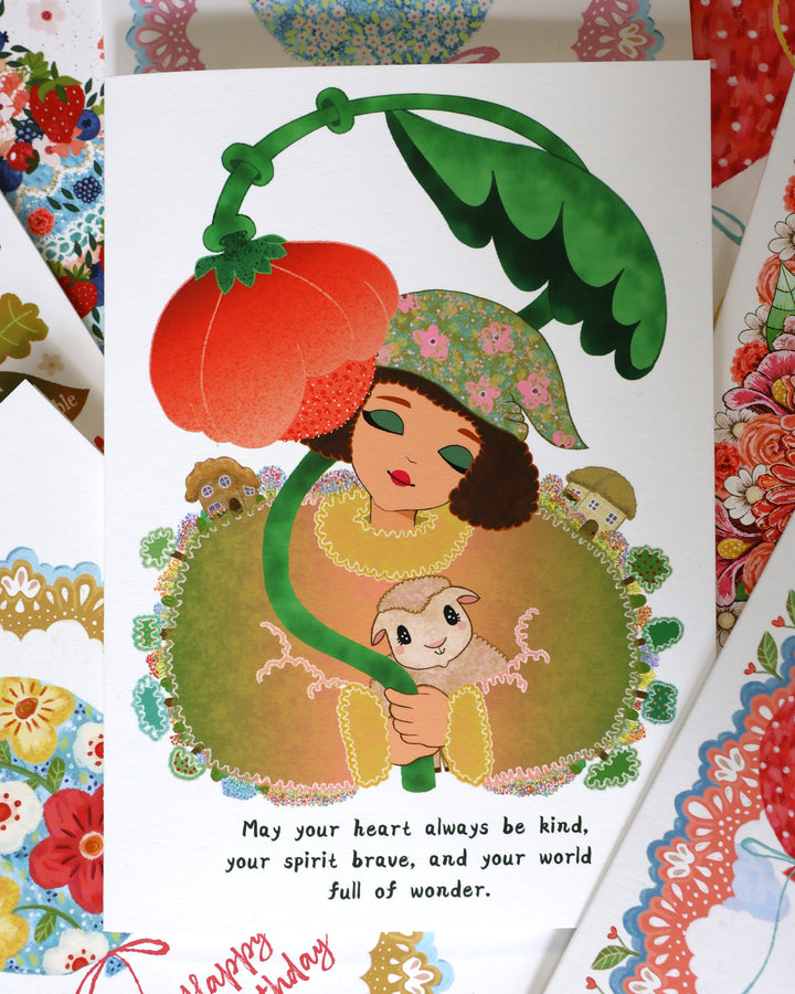 Cottage Girl, Greeting Card