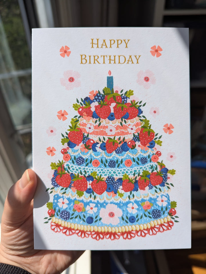 Berry Cake Birthday, Greeting Card