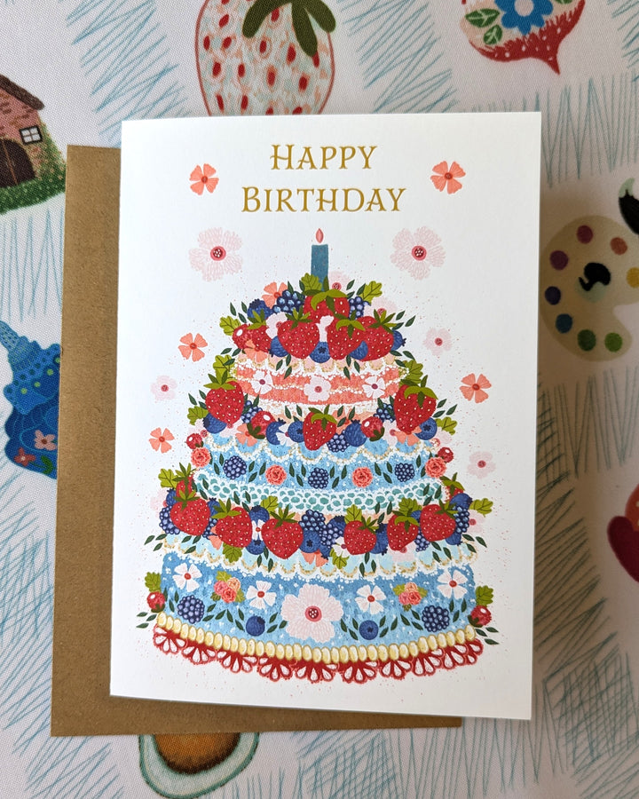Berry Cake Birthday, Greeting Card