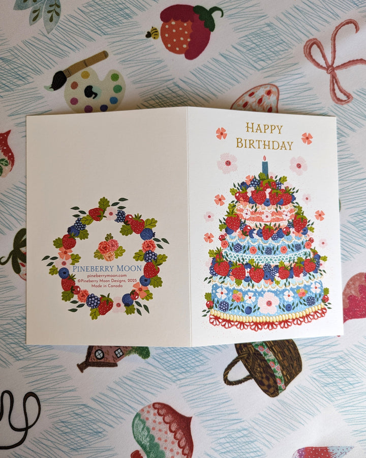 Berry Cake Birthday, Greeting Card