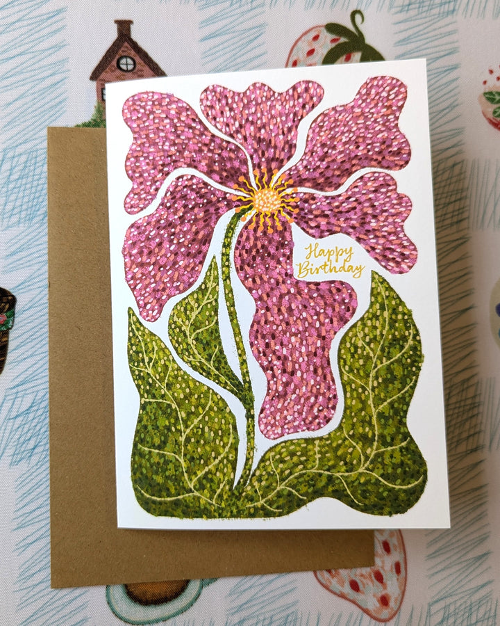 Happy Birthday Flower, Greeting Card