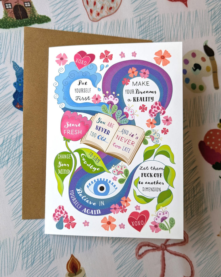 It's Never Too Late, Greeting Card