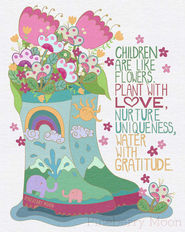 Children Are Like Flowers, Art Print
